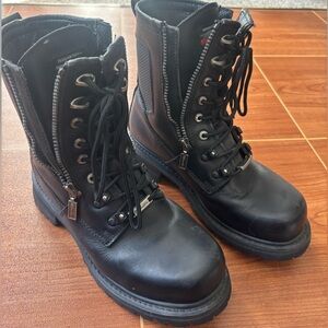 Men’s Milwaukee Black Leather Biker Boots